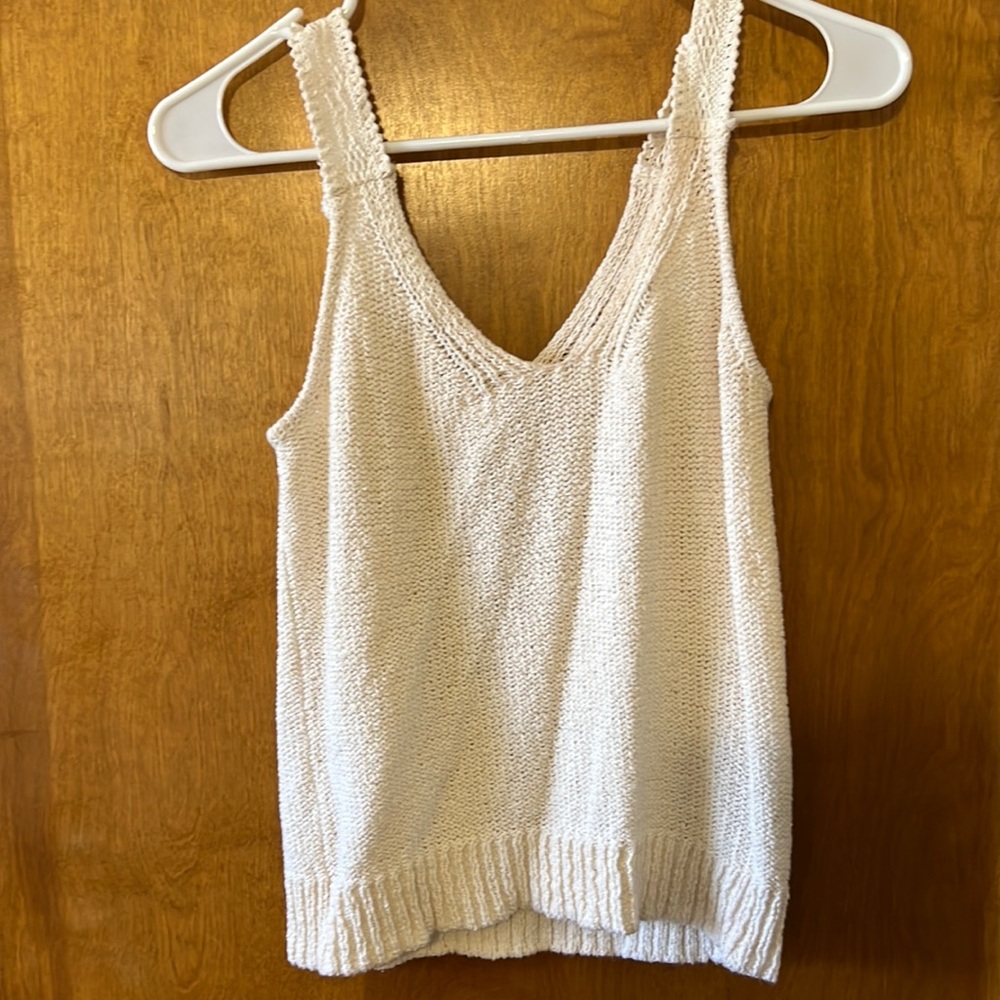 Cream knit Madewell tank